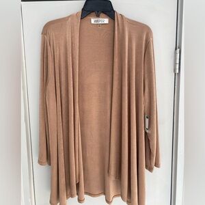 Kasper Women's Tan Open Front Sweater